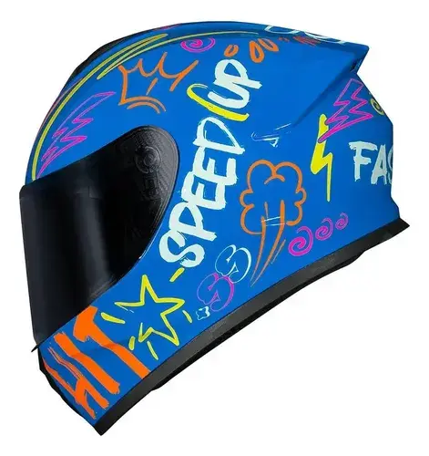 Capacete Race Tech Hit Faster Azul Tamanho 58